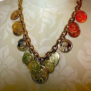 VTG VN BALBOA Faux Spanish Coin Treasure Necklace